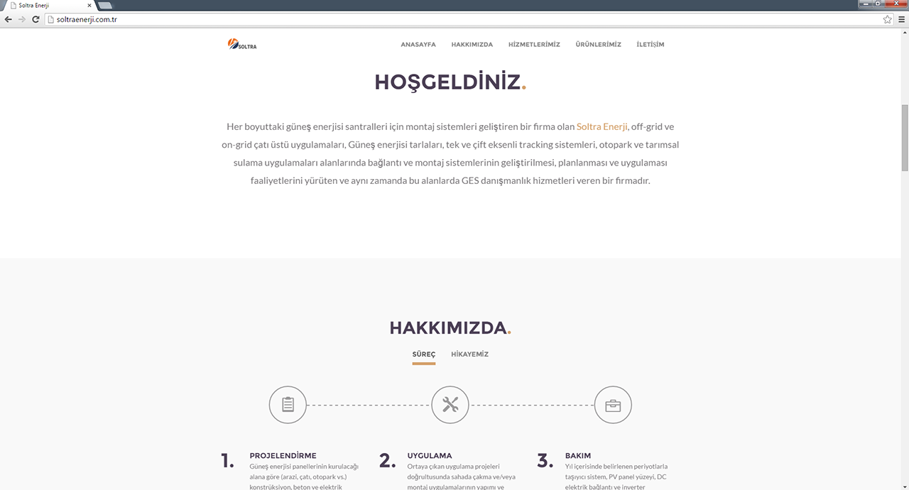 Soltra Enerji web sitesi çalışması