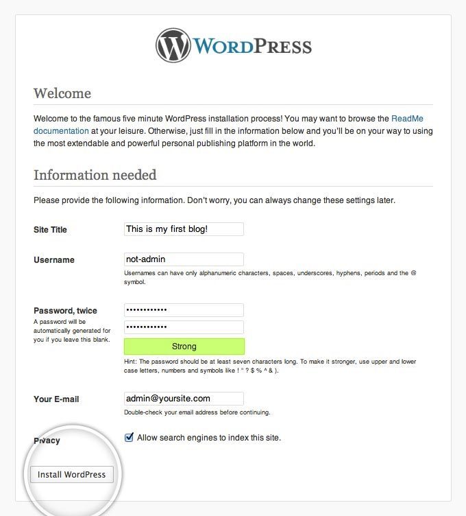Wordpress Kurulumu