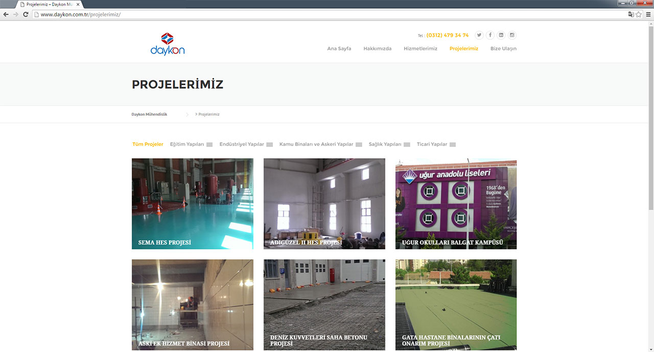 Daykon Mühendislik Web Sitesi
